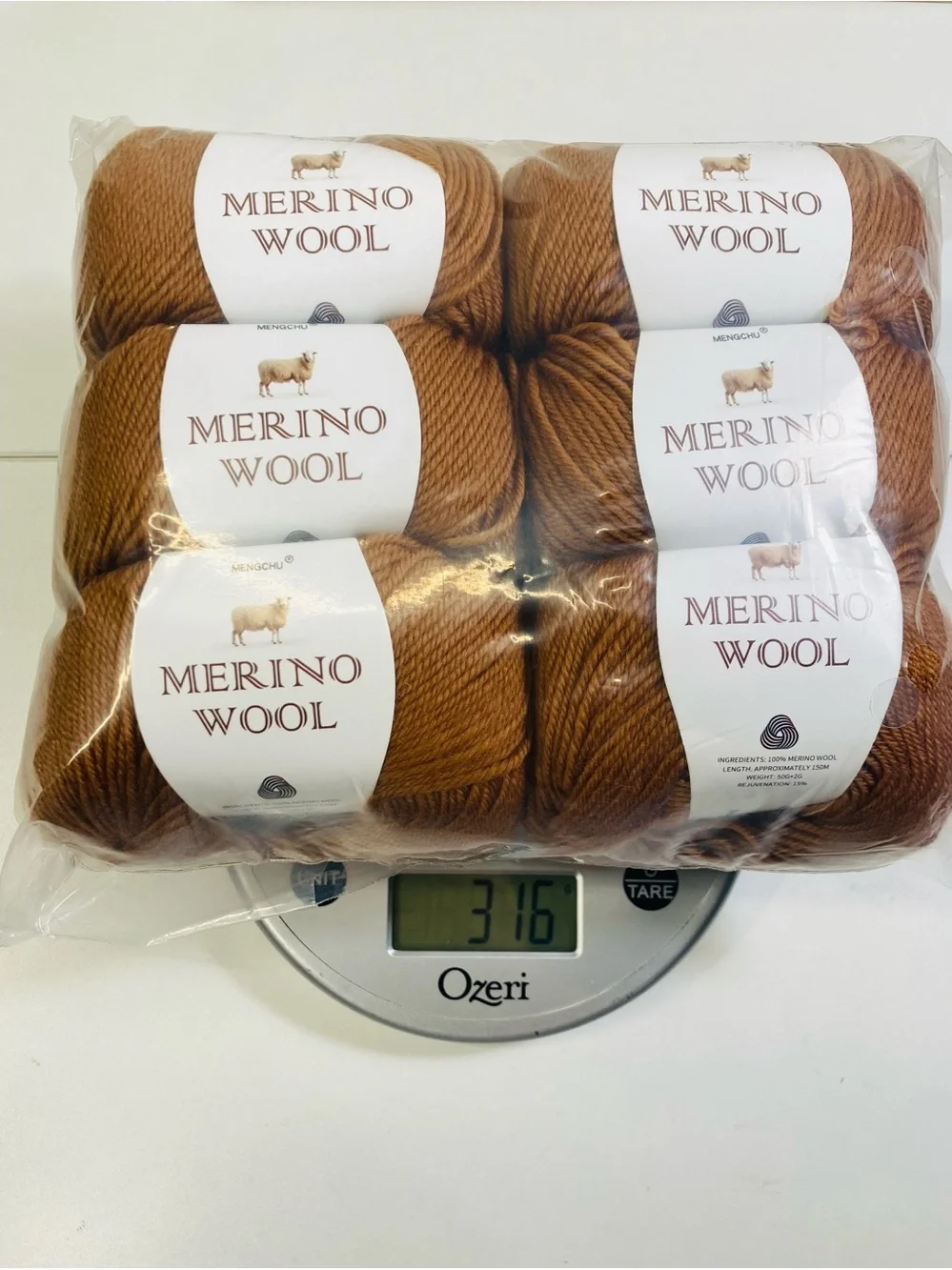 6 NWT ~300g Total Mengchu 100% Merino Wool Yarn 6 Skeins Color Fall Leaves